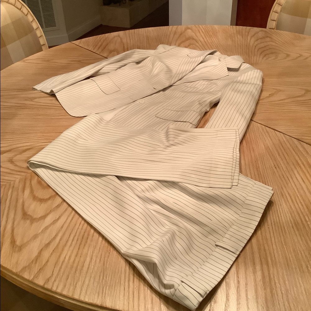 Pants suite. Black and white pinstripe